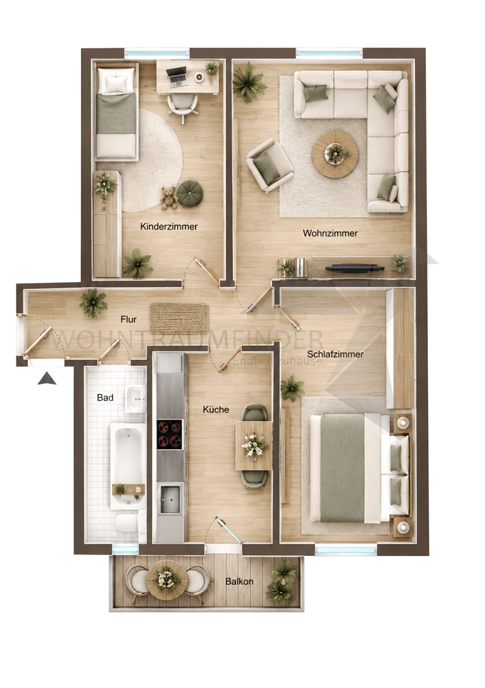 Grundriss Etagenwohnung Chemnitz - Kappel, Chemnitz