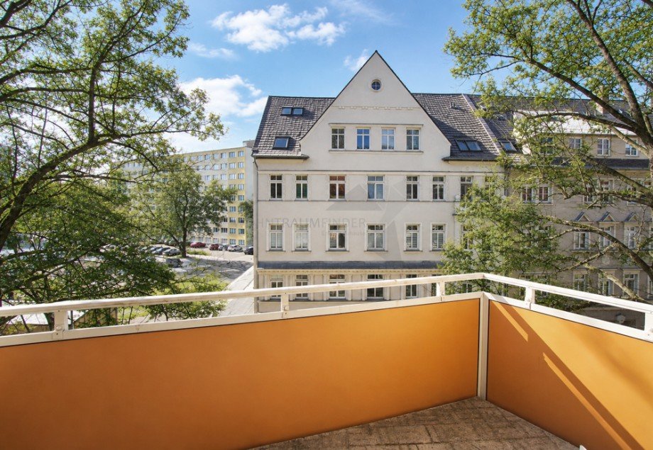 Ausblick Balkon Etagenwohnung Chemnitz