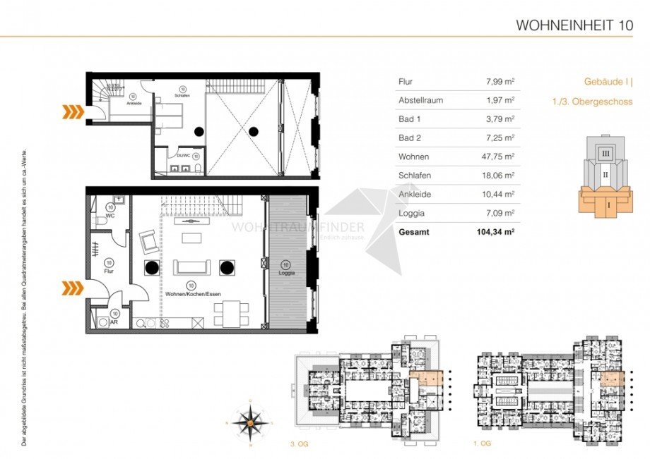 Grundriss_Lage WE10 Maisonettewohnung Chemnitz