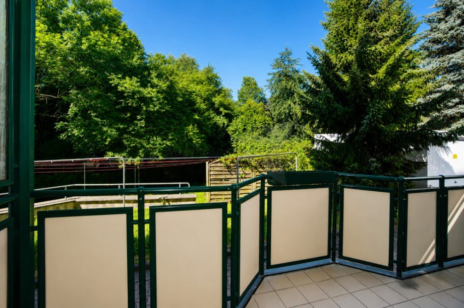 Balkon und Ausblick Erdgeschosswohnung Chemnitz