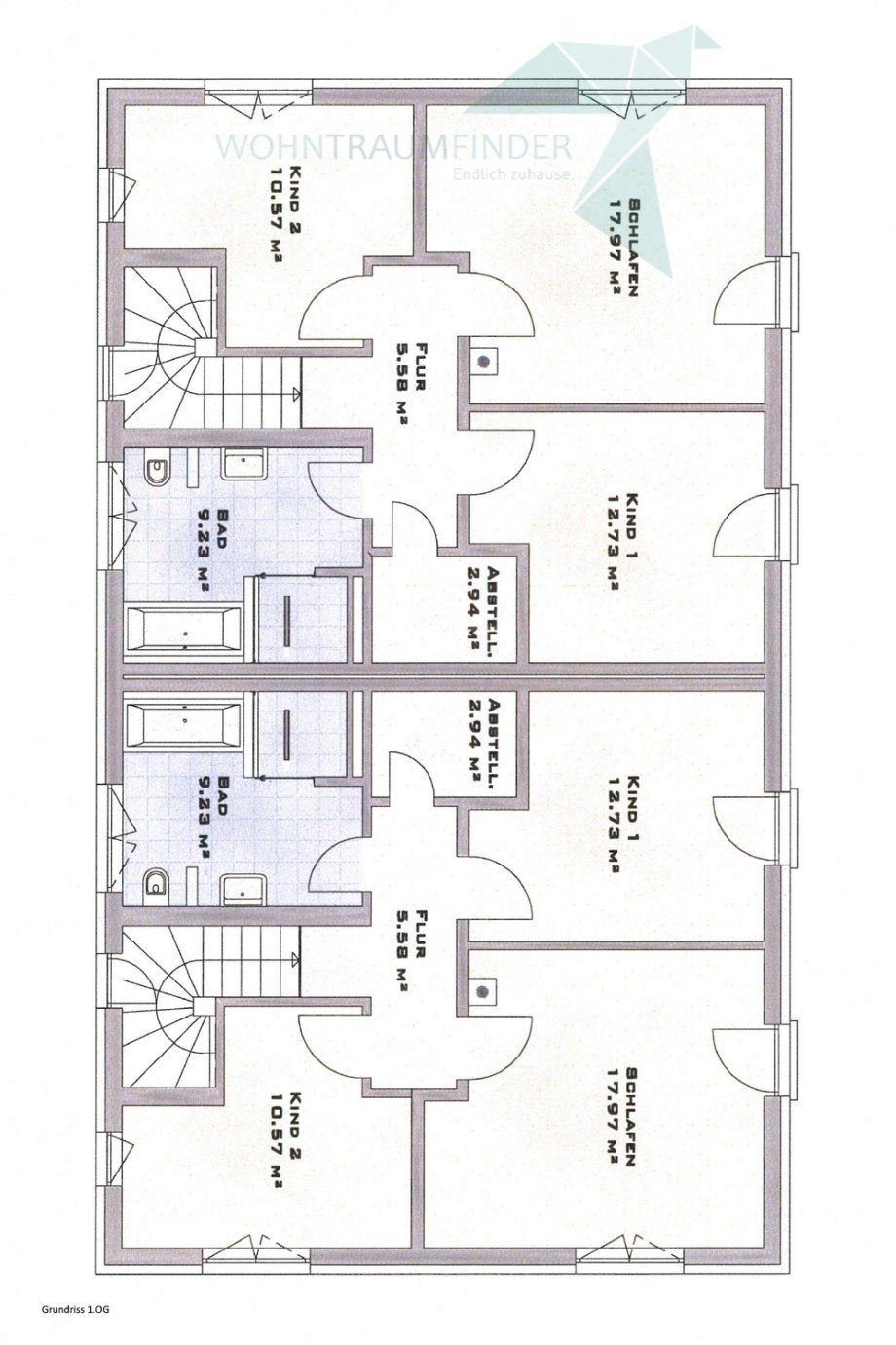 Grundriss 1.OG Doppelhaush�lfte Chemnitz / Rabenstein