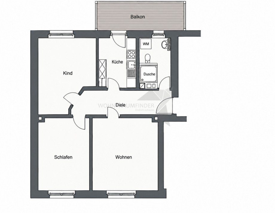 Grundriss Erdgeschosswohnung Chemnitz - Ka�berg, Chemnitz