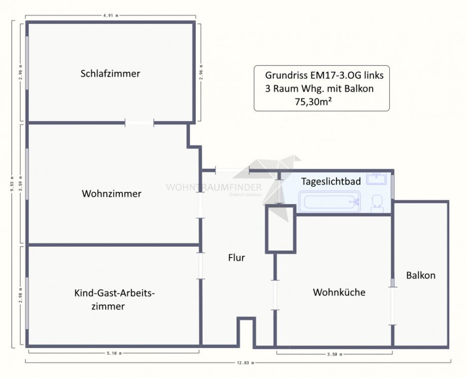 Grundriss Etagenwohnung Chemnitz - Ka�berg, Chemnitz