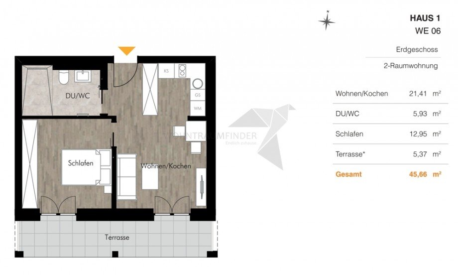 Grundriss H1 WE06 Erdgeschosswohnung Chemnitz