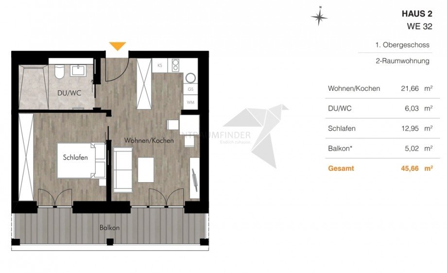 Grundriss H2 WE32 Etagenwohnung Chemnitz