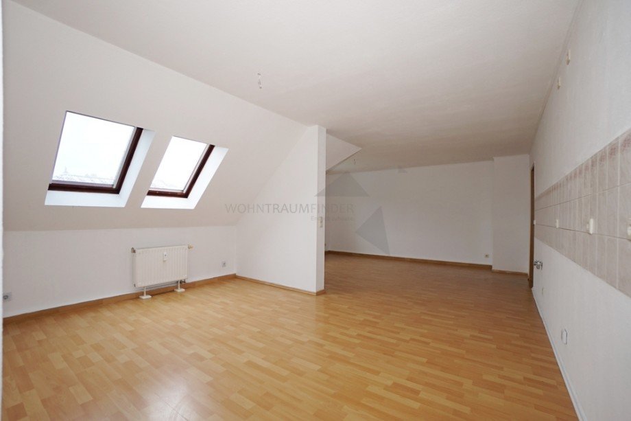 Wohnzimmer mit offener K�che Etagenwohnung Zwickau / Niederplanitz