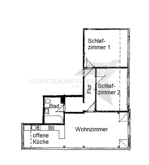 Grundriss Dachgeschosswohnung Zwickau