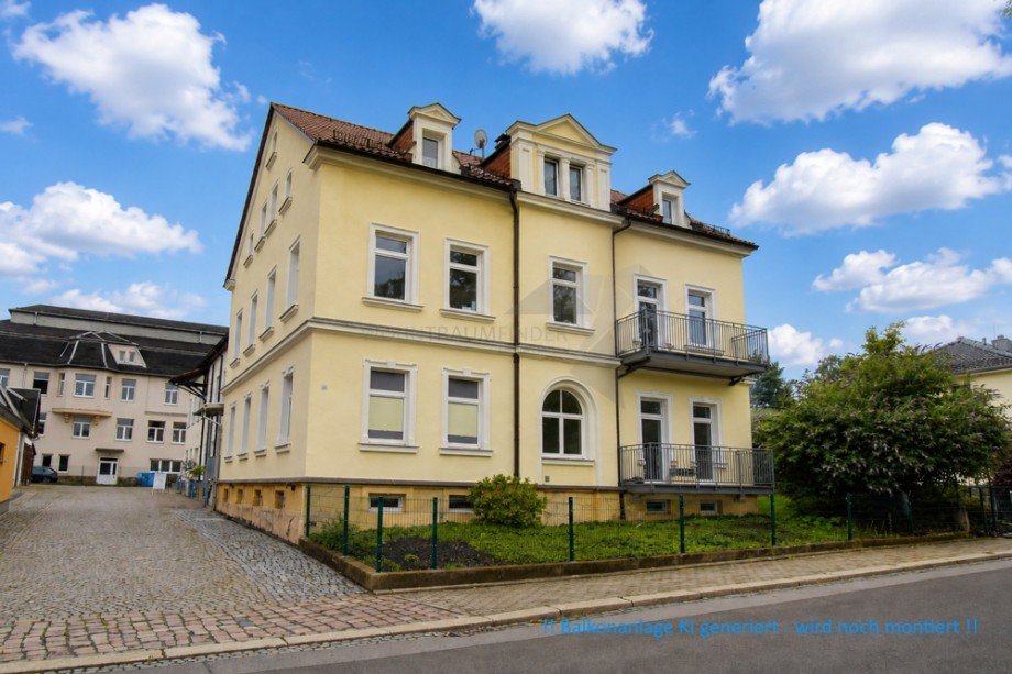 Au�enansicht Stra�enseite Erdgeschosswohnung Chemnitz, Rabenstein