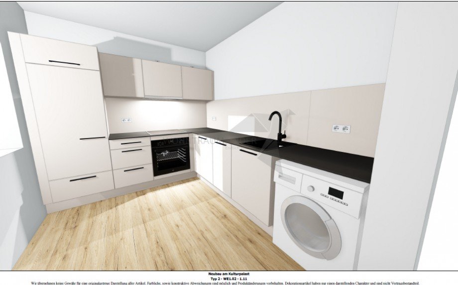 Visualisierung K�che_WE 2 Erdgeschosswohnung Chemnitz