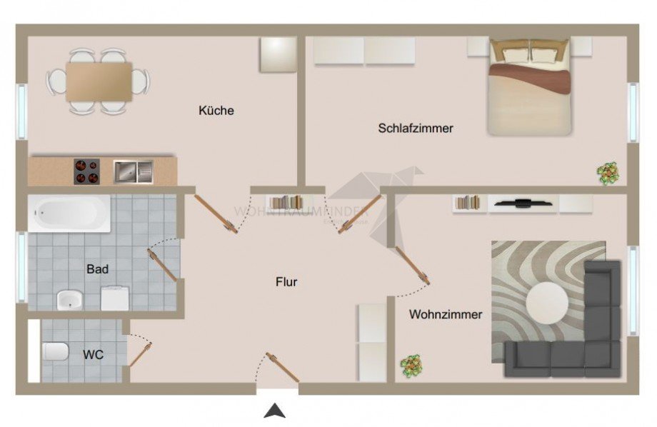 Grundriss L23-EG Etagenwohnung Chemnitz