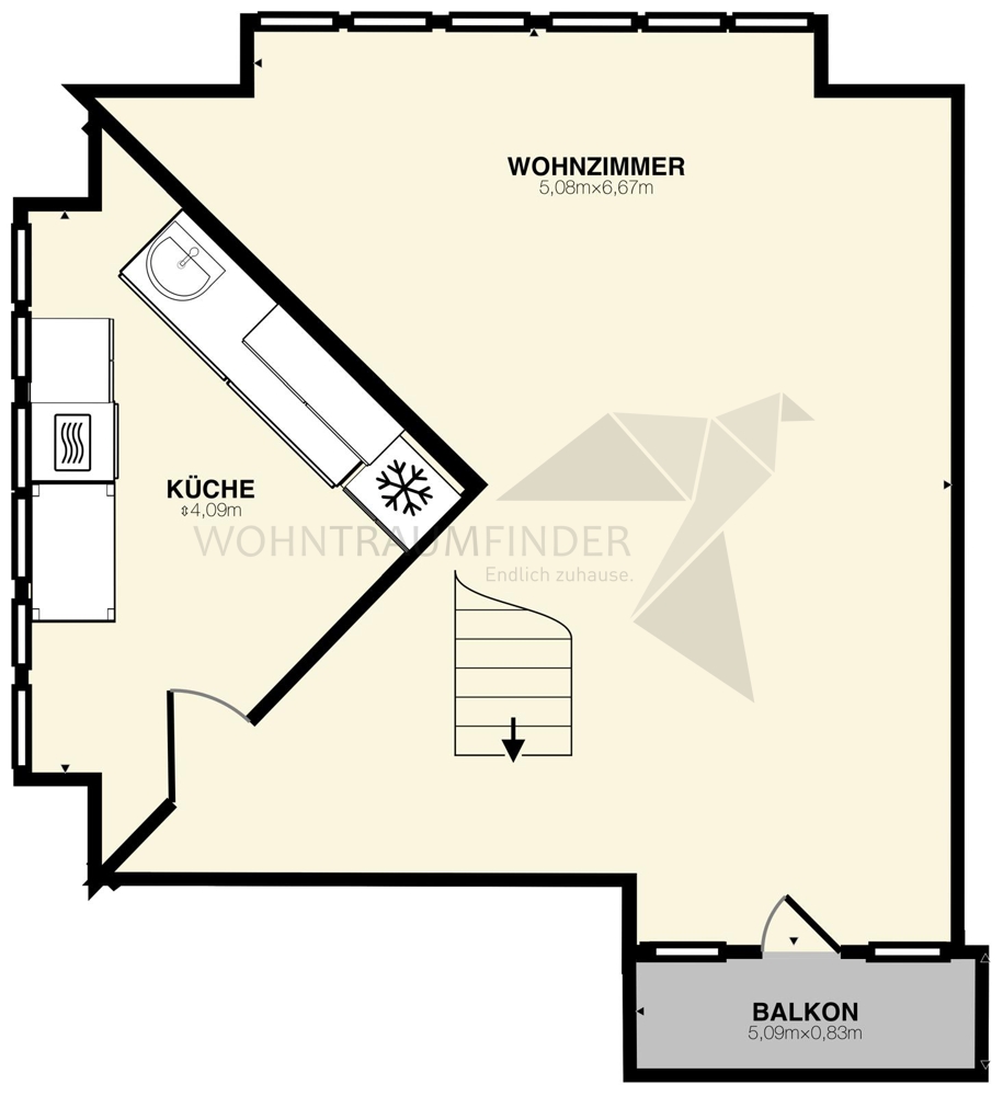 Grundriss OG Maisonettewohnung Zwickau