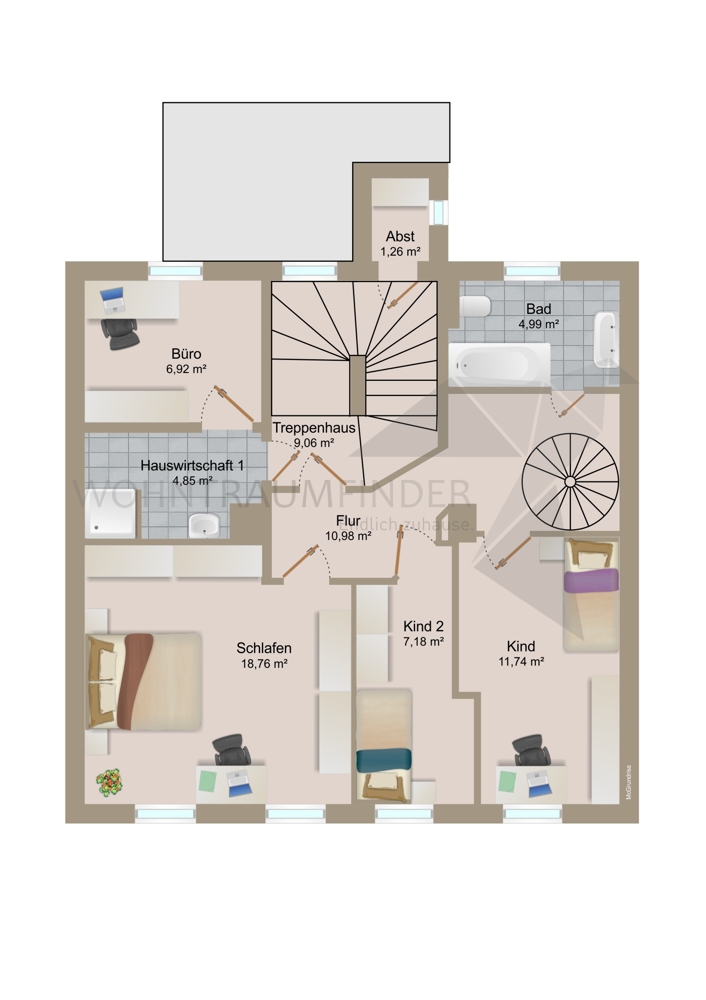 Grundriss 1.OG Maisonettewohnung Zwickau