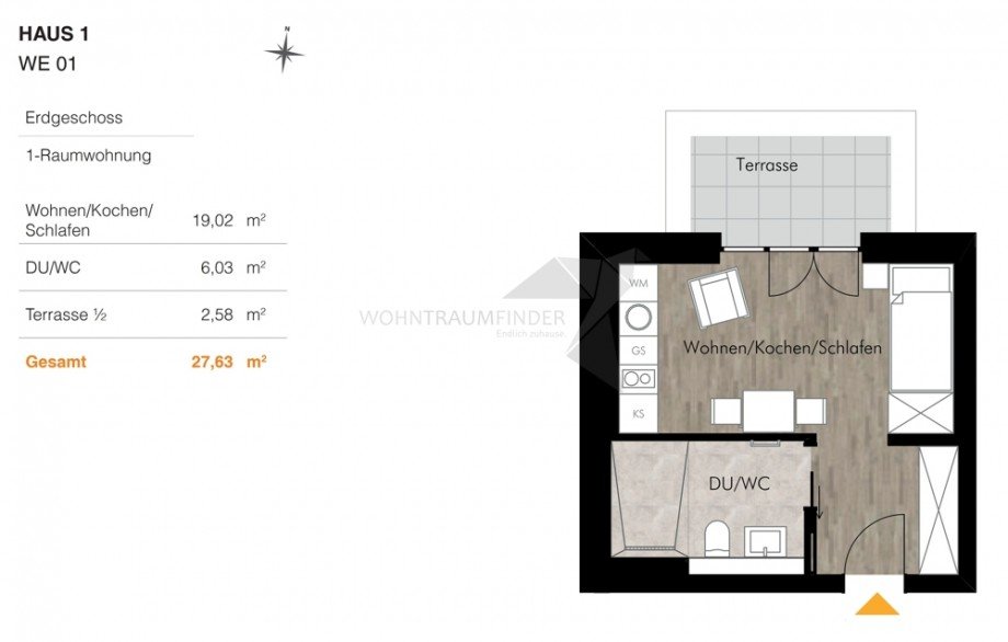 Grundriss H1 WE01 Erdgeschosswohnung Chemnitz