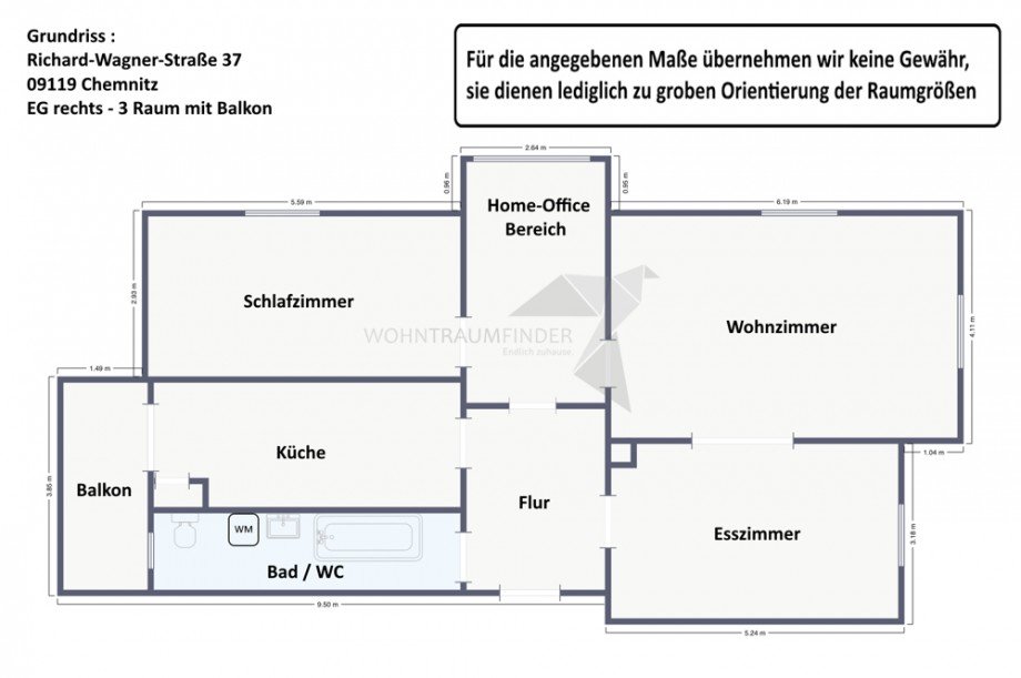 Grundriss RW37-EGre Erdgeschosswohnung Chemnitz - Kappel, Chemnitz