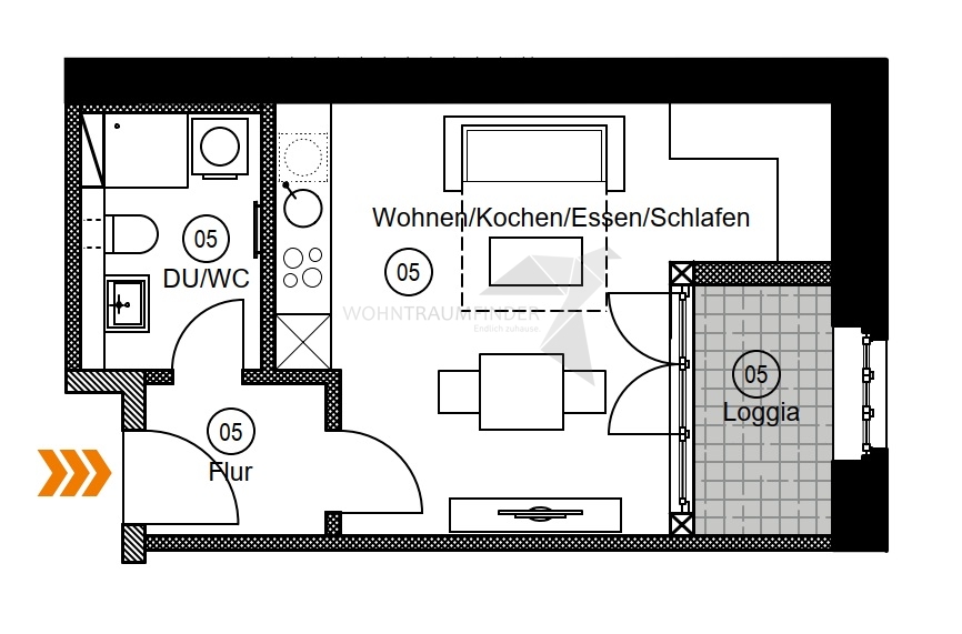 Grundriss WE5 Etagenwohnung Chemnitz