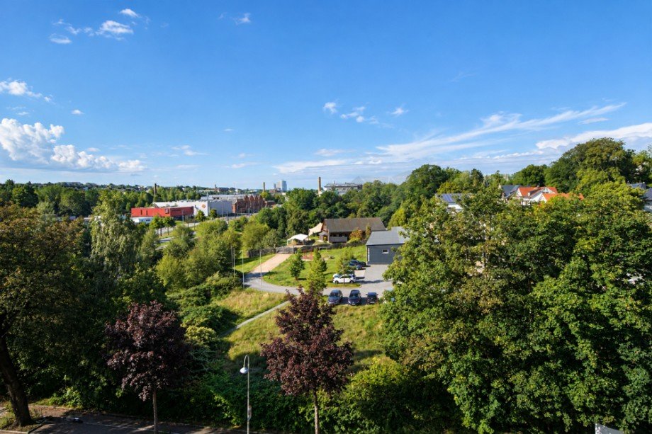 Ausblick Wohnzimmer Dachgeschosswohnung Chemnitz