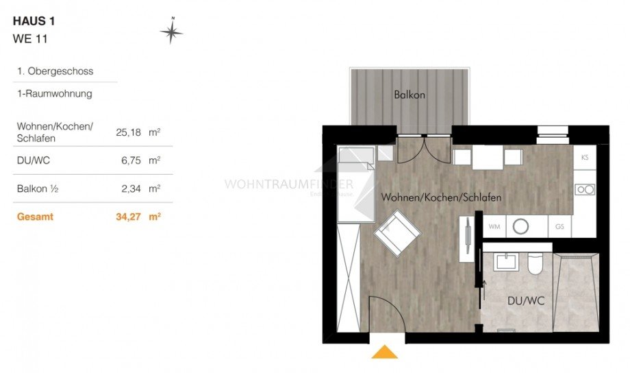 Grundriss H1 WE11 Etagenwohnung Chemnitz
