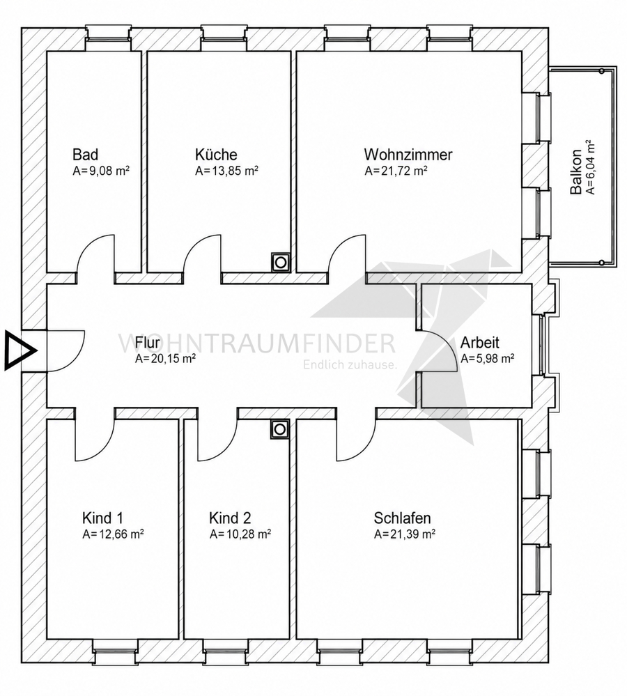 Grundriss EG Erdgeschosswohnung Chemnitz, Rabenstein