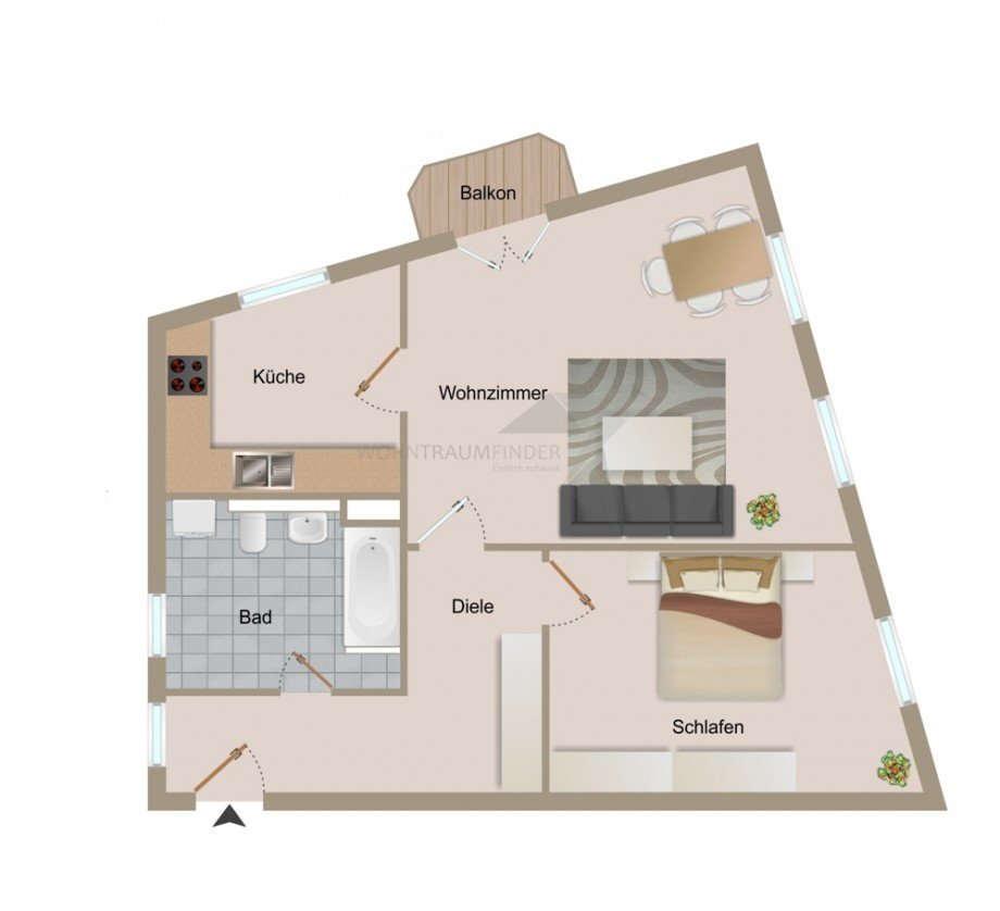 Grundriss_Bose_15a Etagenwohnung Zwickau