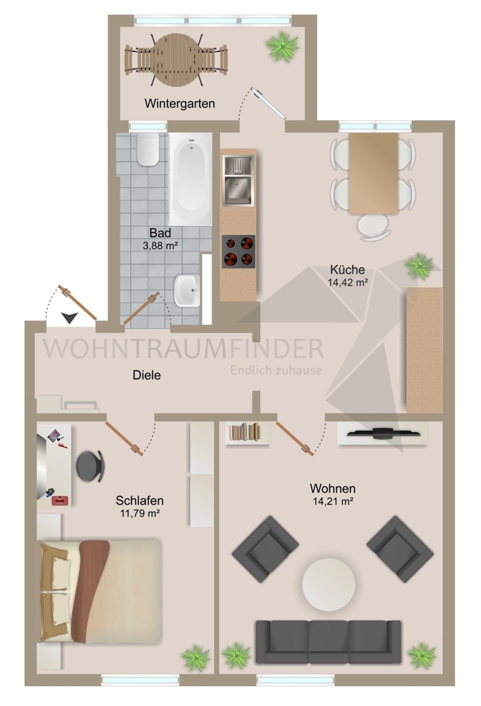 Grundriss Erdgeschosswohnung Zwickau