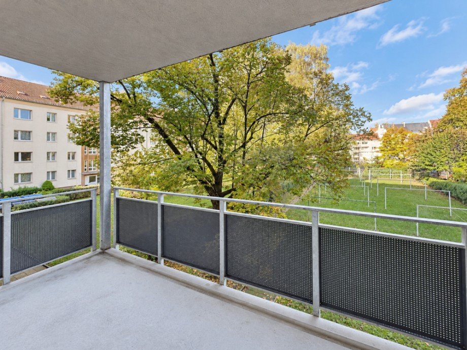Ausblick Balkon Etagenwohnung Chemnitz