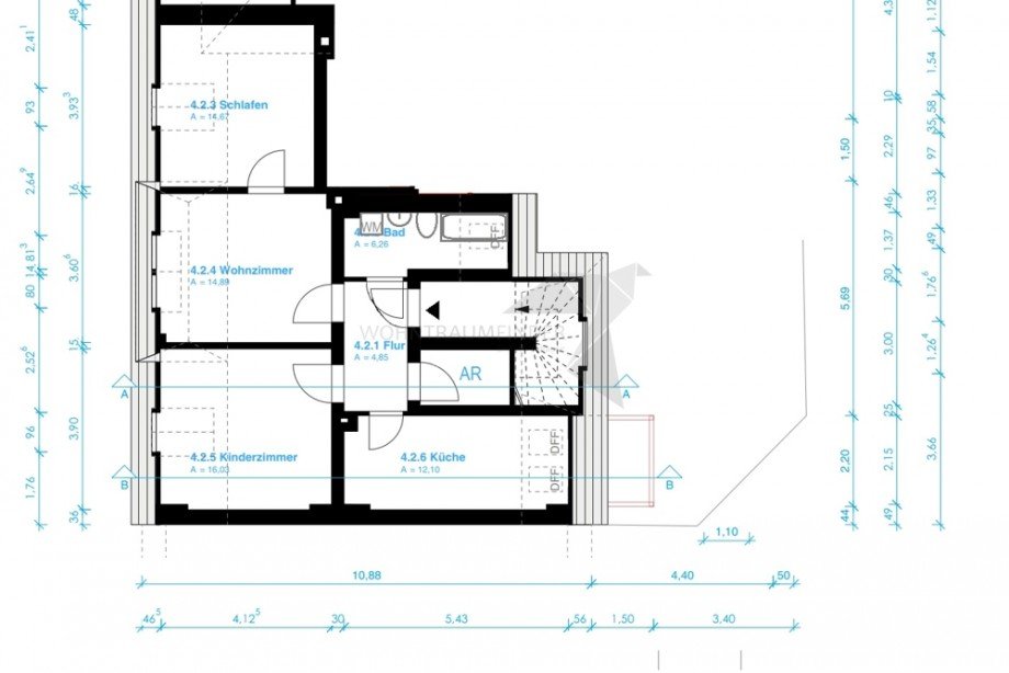 Grundriss Dachgeschosswohnung Zwickau