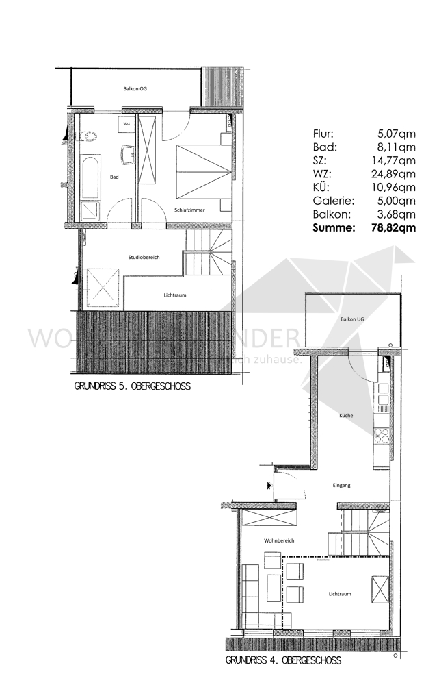 Grundriss DG links Loft-Studio-Atelier Chemnitz / Zentrum