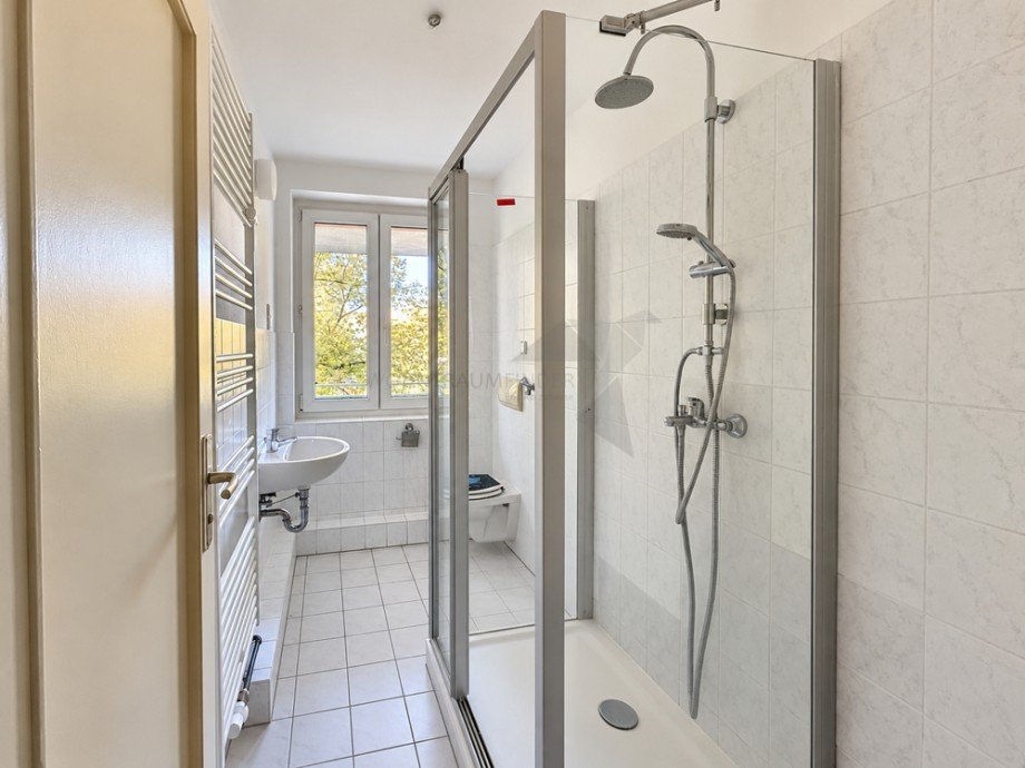 Tageslichtbad mit Dusche Etagenwohnung Chemnitz