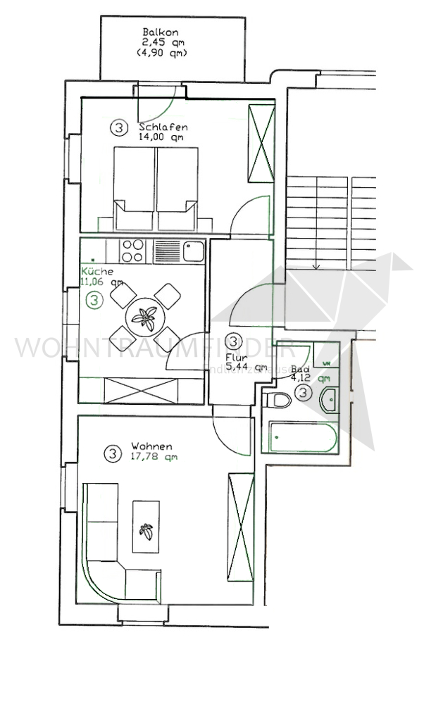 Grundriss Etagenwohnung Zwickau