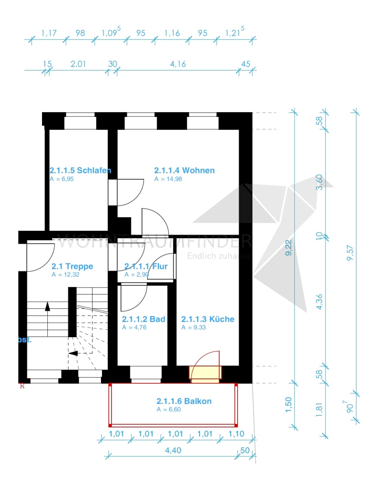 Grundriss Etagenwohnung Zwickau
