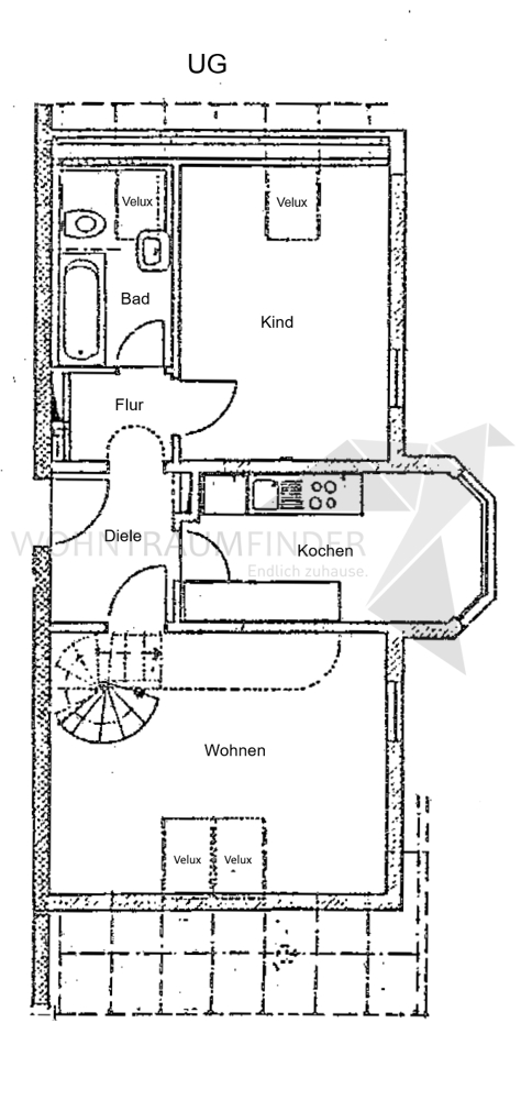 Grundriss Untergeschoss Maisonettewohnung Chemnitz