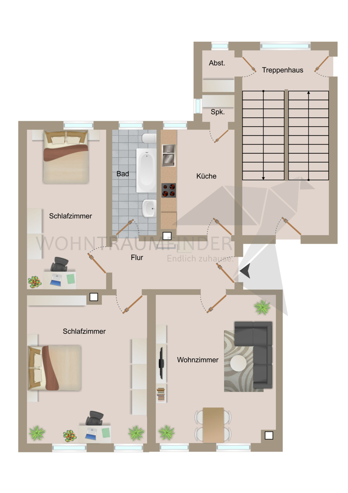Grundriss Brunnen_31_1re Etagenwohnung Zwickau
