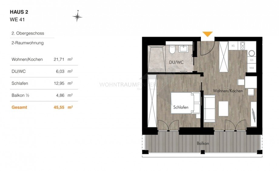 Grundriss H2 WE41 Etagenwohnung Chemnitz