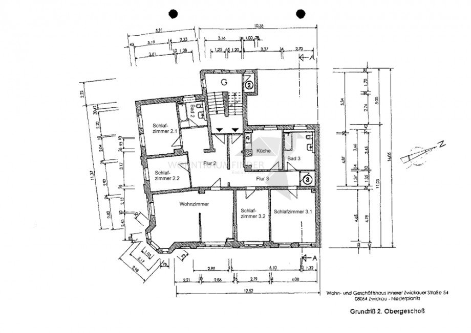Grundriss Etagenwohnung Zwickau / Niederplanitz