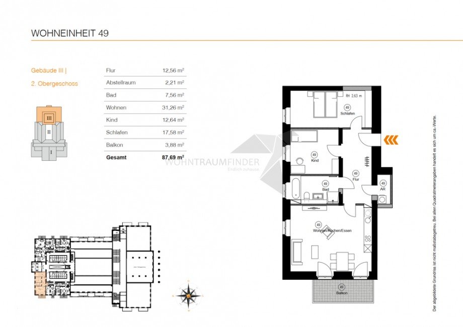 Grundriss_Lage WE49 Etagenwohnung Chemnitz
