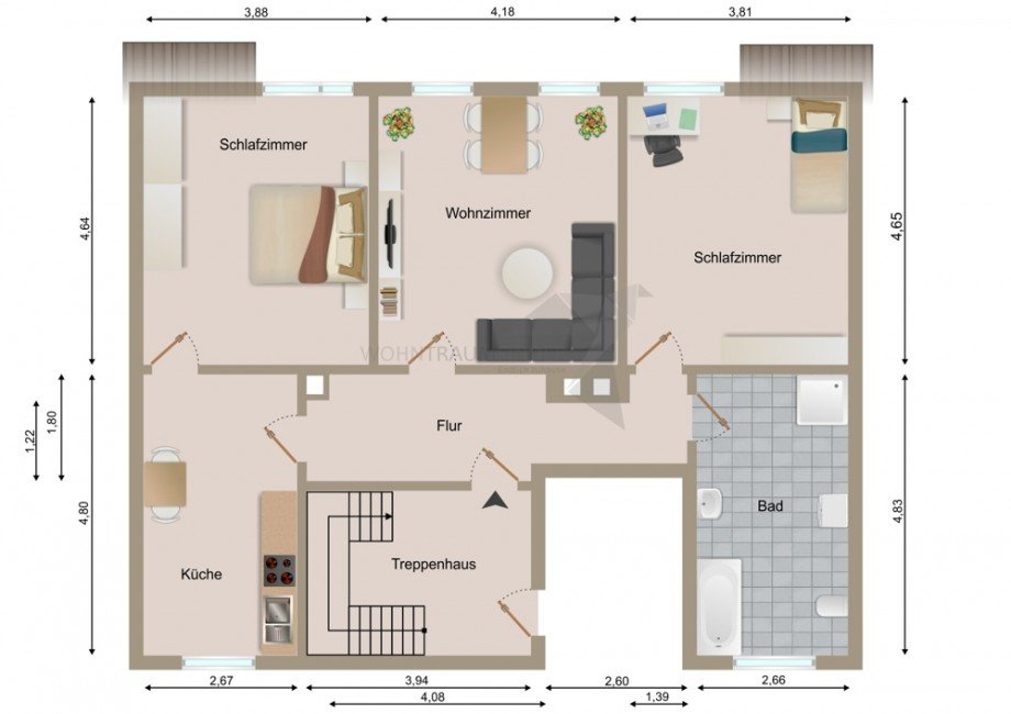 Grundriss Etagenwohnung Zwickau