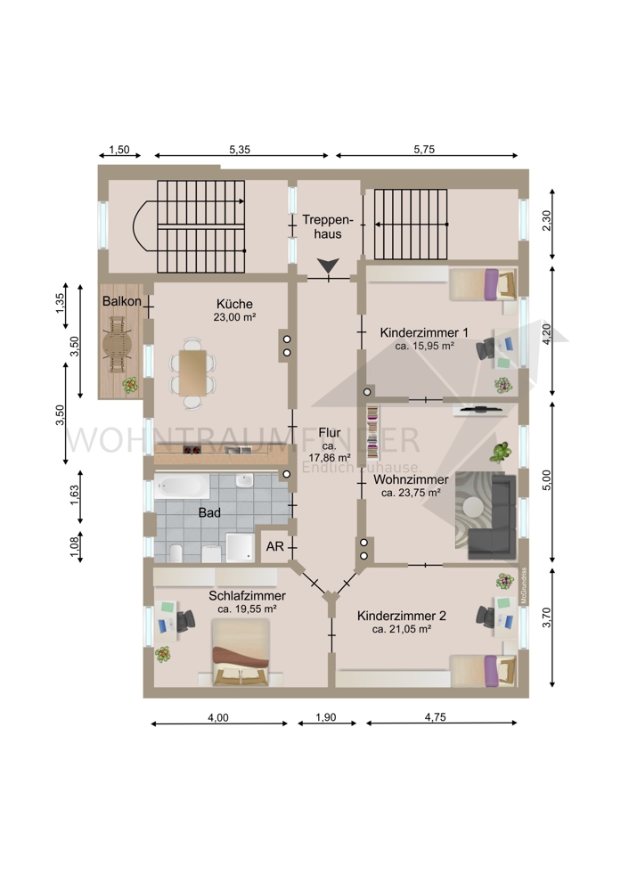 Grundriss Erdgeschosswohnung Zwickau