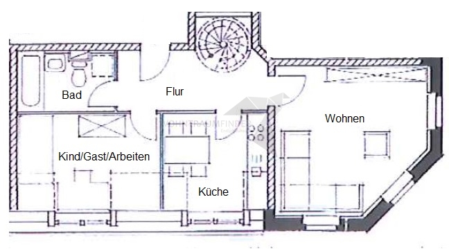 Grundriss OG Maisonettewohnung Chemnitz / Zentrum