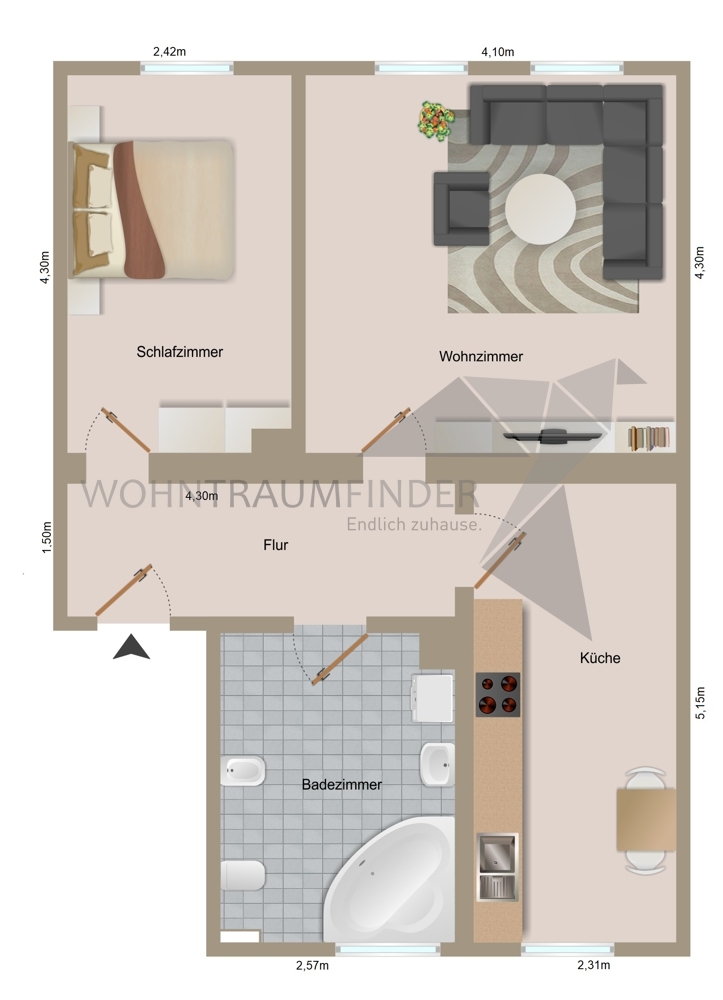 WE4+ WE6 Grundriss Mehrfamilienhaus Werdau