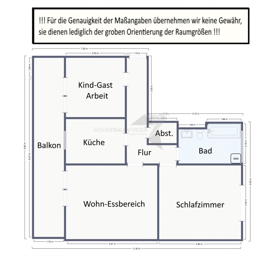 Grundriss MB1-3.OG rechts Etagenwohnung Chemnitz