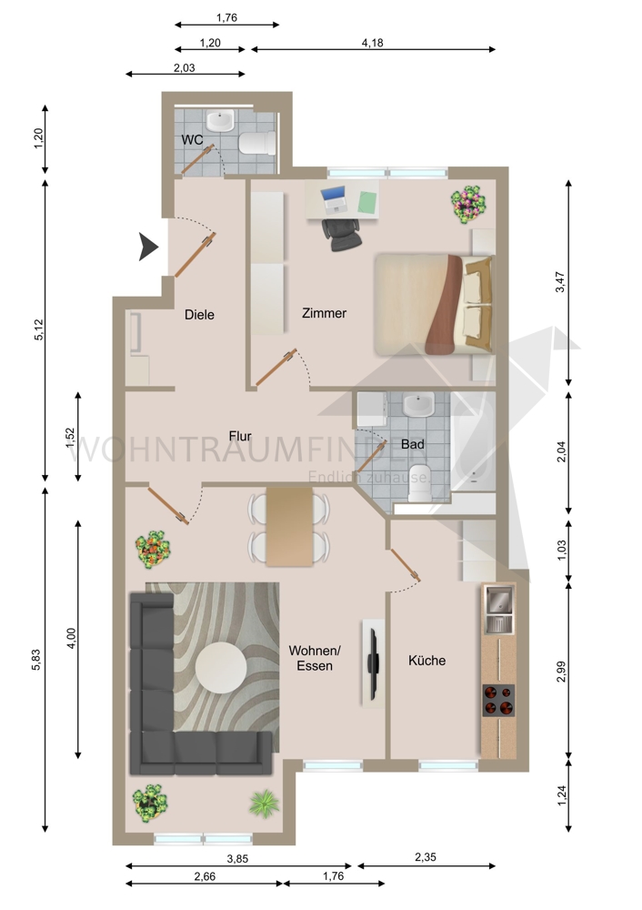 Grundriss Etagenwohnung Zwickau