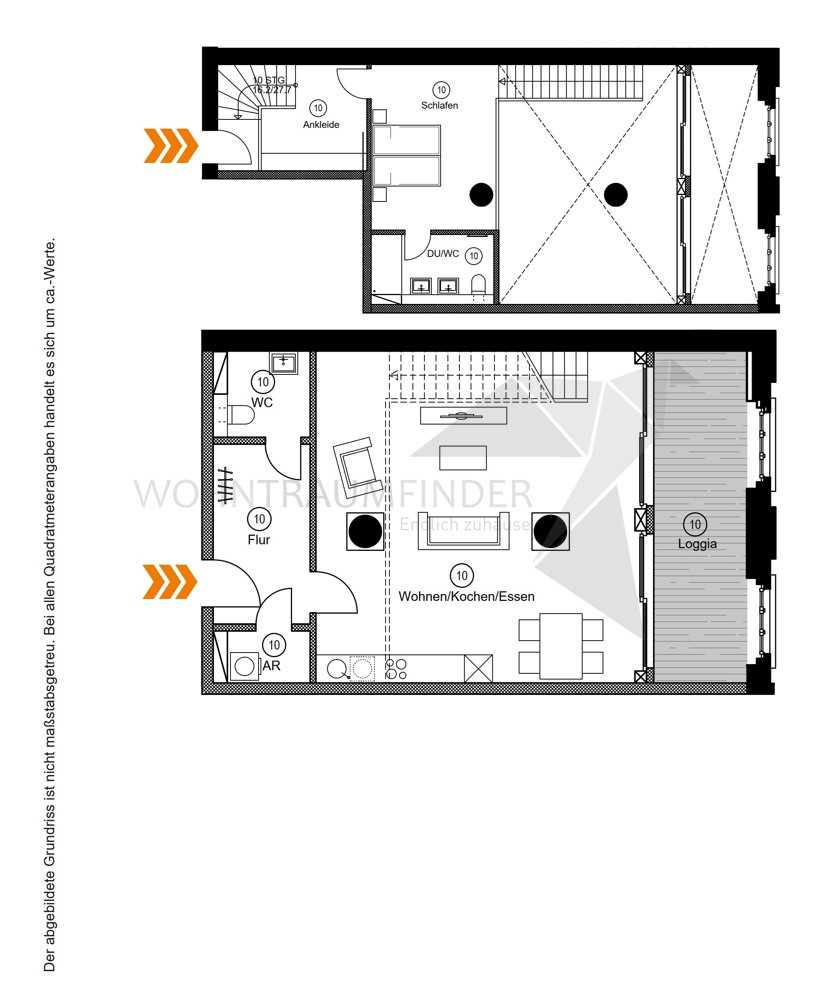 Grundriss WE10 Maisonettewohnung Chemnitz