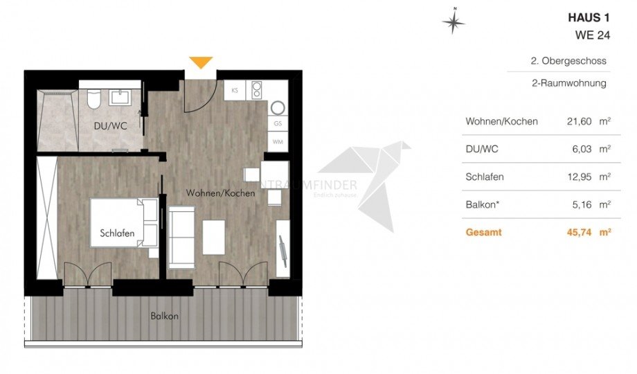 Grundriss H1 WE24 Etagenwohnung Chemnitz