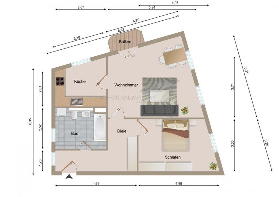 Grundriss_Bose_15a Etagenwohnung Zwickau