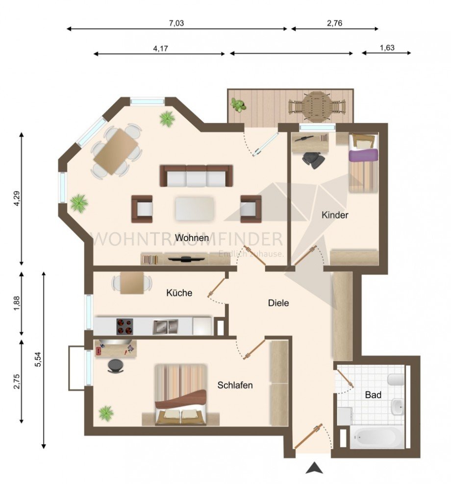 Grundriss Erdgeschosswohnung Zwickau / P�lbitz