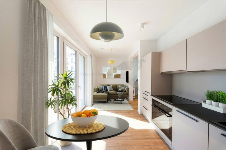Visualisierung Schlafen I Wohnen Chemnitz Erdgeschosswohnung + Klein, fein, mein + 1-Raum-Wohnung mit Terrasse, Einbauk�che und gro�er Dusche am Pelzm�hlenteich