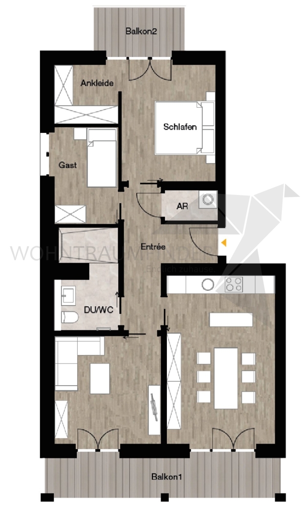 Grundriss 3,5 Raum Whg Etagenwohnung Chemnitz