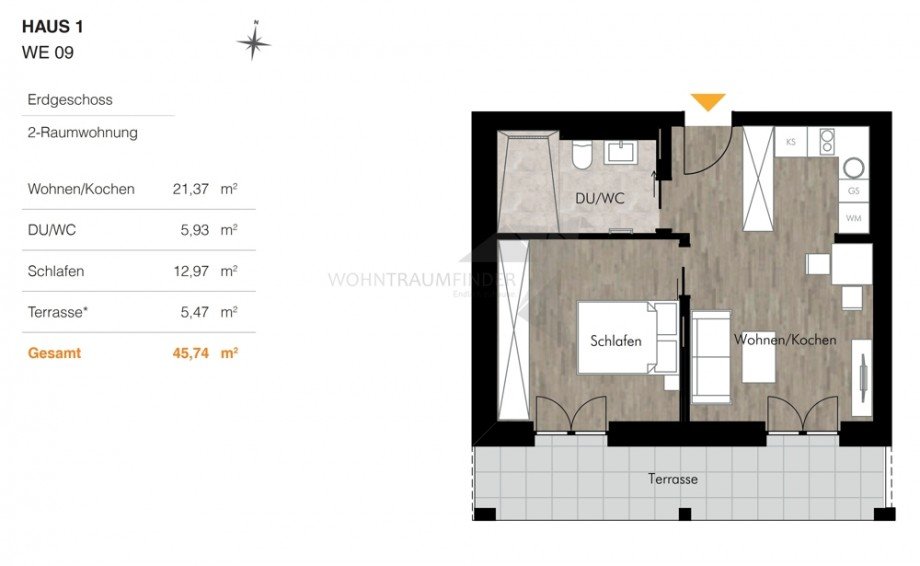 Grundriss H1 WE09 Erdgeschosswohnung Chemnitz
