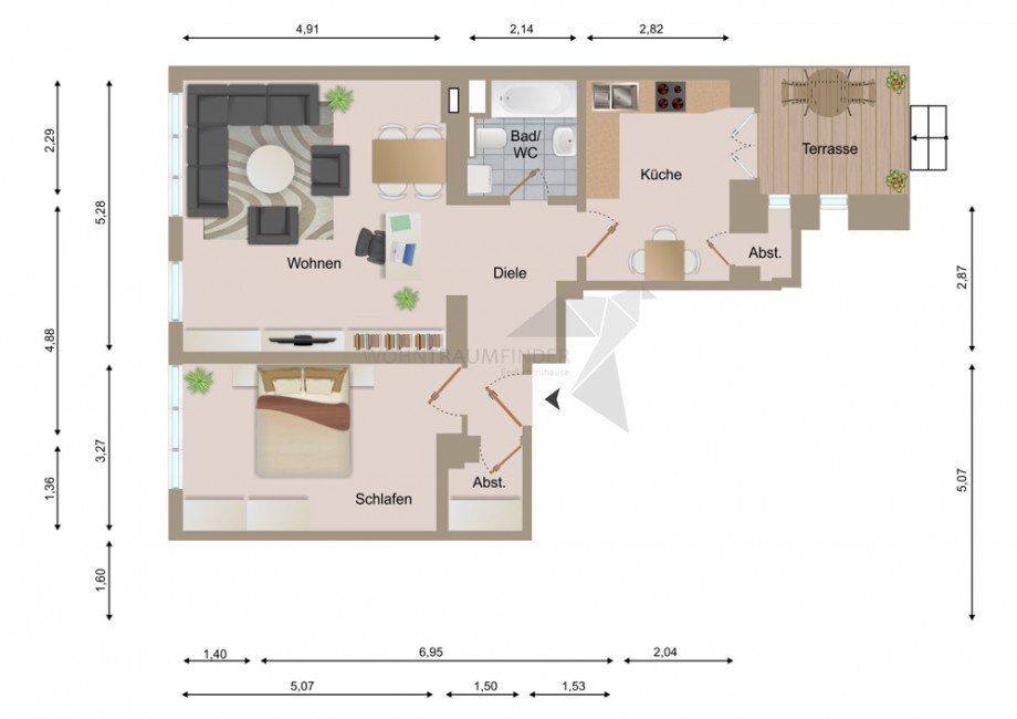 Grundriss Erdgeschosswohnung Zwickau