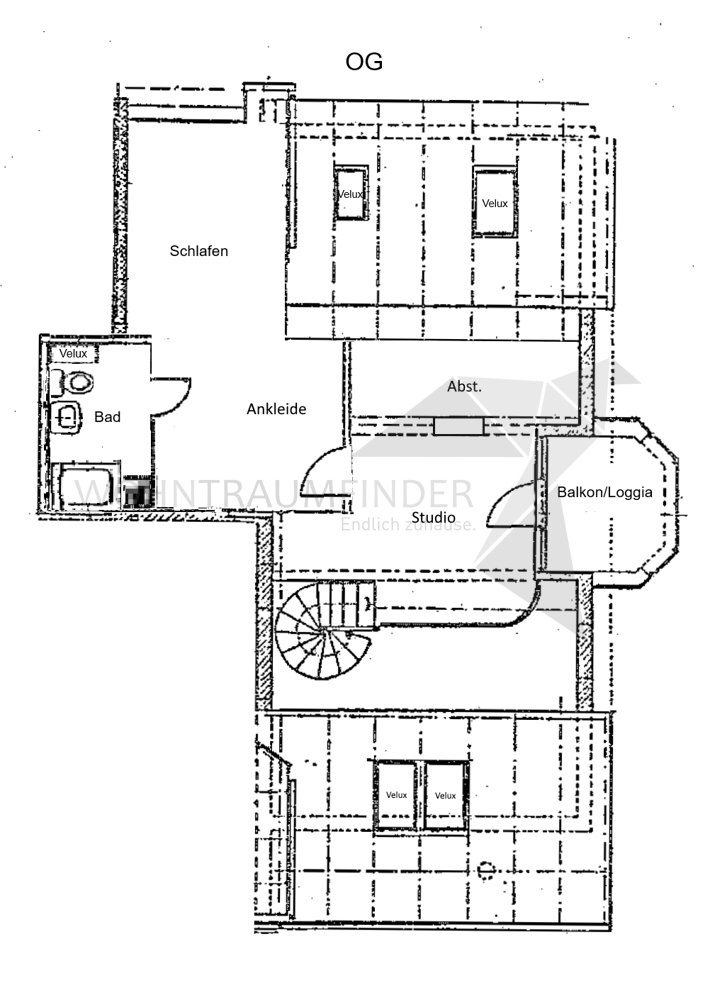 Grundriss Obergeschoss Maisonettewohnung Chemnitz